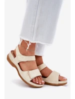 Pohodlné dámské sandály na suchý zip zlaté Iphiope Pohodlné dámské sandály na suchý zip zlaté Iphiope