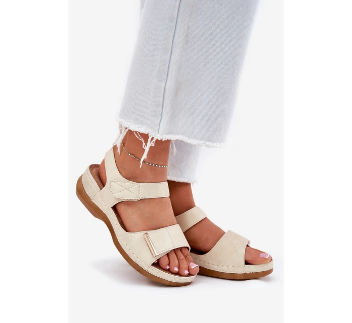 Pohodlné dámské sandály na suchý zip zlaté Iphiope Pohodlné dámské sandály na suchý zip zlaté Iphiope