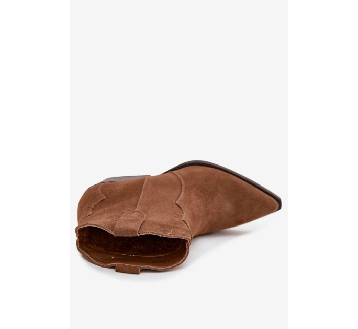 Nazouvací dámské kovbojky z přírodního semiše camel model 21713728 - Boto Nazouvací dámské kovbojky z přírodního semiše camel model 21713728 - Boto