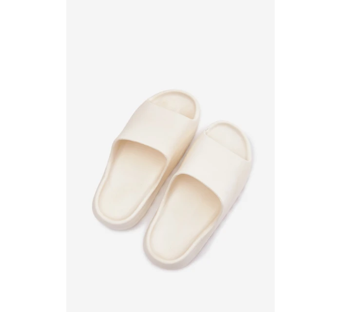 Dámské pantofle na platformě Ecru Olyria