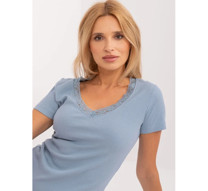 Bluzka model 19648680 szaro niebieski - FPrice Bluzka model 19648680 szaro niebieski - FPrice