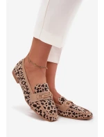 Dámské mokasíny/loafersy s panteřím vzorem Evelora – béžové Dámské mokasíny/loafersy s panteřím vzorem Evelora – béžové