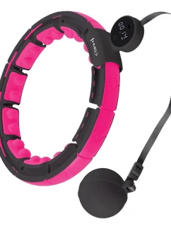 HHM16 HULA HOP ČERNÁ/RŮŽOVÁ S MAGNETY A ZÁVAŽÍM + POČÍTADLO HMS