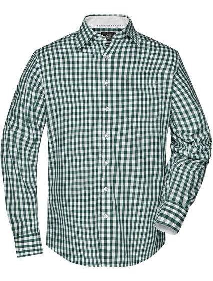 Daiber JN 617 Popelínová kostkovaná košile s dl. rukávem 02.0617 forest green/white Daiber JN 617 Popelínová kostkovaná košile s dl. rukávem 02.0617 forest green/white