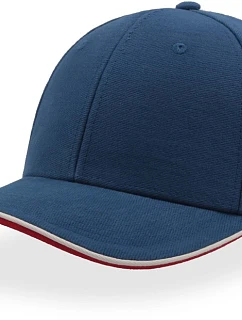 Atlantis Headwear Pilot Piping Sandwich 6 panelová broušená sandwich kšiltovka 33.0502 royal/white