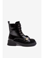 Dámské módní boty se zipem a ozdobami D&A MR870-76 černé