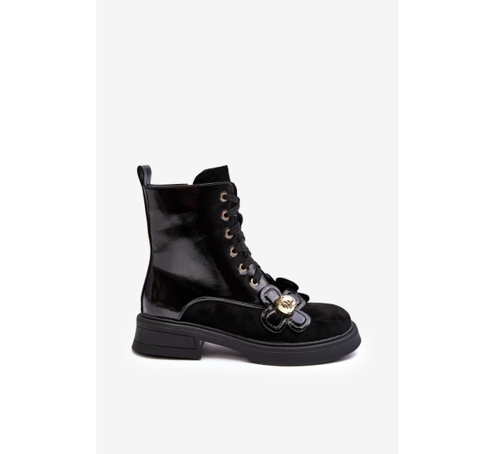 Dámské módní boty se zipem a ozdobami D&A MR870-76 černé