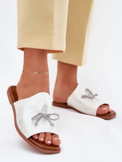 Dámské sandály na plochém podpatku se vázáním stříbrné model 21701710 - EVENTO