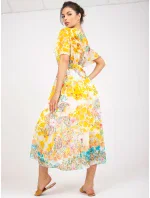 Šaty DHJ SK 15967 1.01P bílá a žlutá