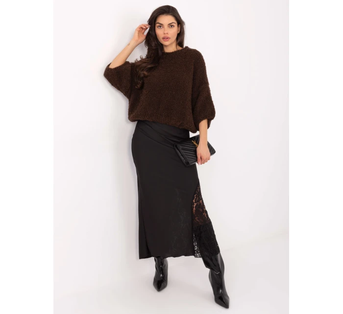 Sweter IT SW model 21734284 ciemny brązowy - FPrice Sweter IT SW model 21734284 ciemny brązowy - FPrice