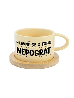 HLAVNĚ SE Z TOHO NEPOSRAT - žlutý hrníček makronka 200 ml