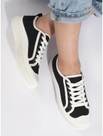 Exkluzívní černé dámské tenisky bez podpatku Exkluzívní černé dámské tenisky bez podpatku