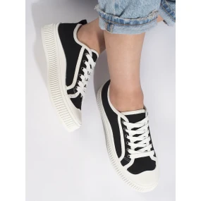Exkluzívní černé dámské  tenisky bez podpatku