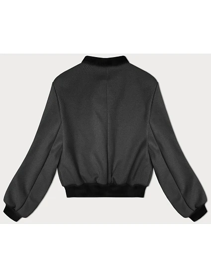 Krátká dámská bunda typu "bomber" v grafitové barvě model 19739192 - MADE IN ITALY