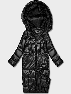 Černá dámská péřová bunda pro přechodné období v délce ke kolenům Goodlookin model 21808979 - HONEY WINTER