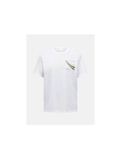 Pánské tričko PEAK PERFORMANCE M Explore Graphic Tee, bílá barva
