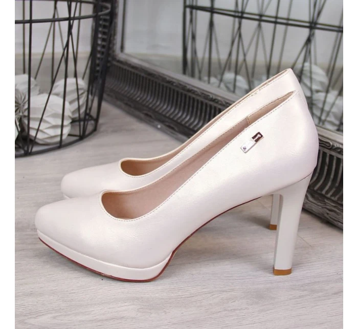 Lodičky na platformě perleťové béžové W Sergio Leone