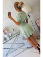 Tmavě mátové šaty do pasu Tmavě mátové šaty do pasu