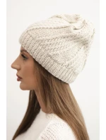 Dámská zimní čepice z vlny model 21750364 béžová - K-Fashion Dámská zimní čepice z vlny model 21750364 béžová - K-Fashion