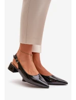 Lakované baleríny na nízkém podpatku s  černé model 21670203 - Boto