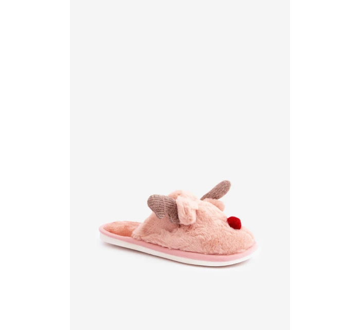 Dámské Plyšové Pantofle S Motivem Sobů Růžové Sennalith Dámské Plyšové Pantofle S Motivem Sobů Růžové Sennalith