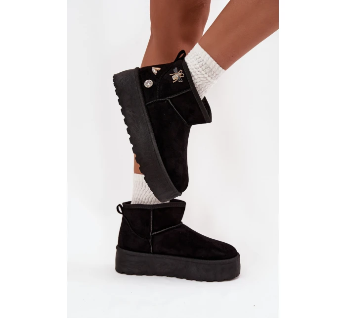 Dámské sněhule na platformě s přezkami černé Maelle Dámské sněhule na platformě s přezkami černé Maelle