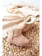 Dětské Teplé Sněhule Semišové béžové Gooby