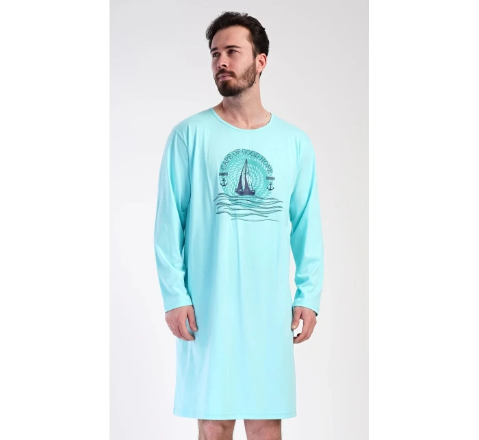 Pánská noční košile s dlouhým rukávem model 21822084 - Vienetta Pánská noční košile s dlouhým rukávem model 21822084 - Vienetta