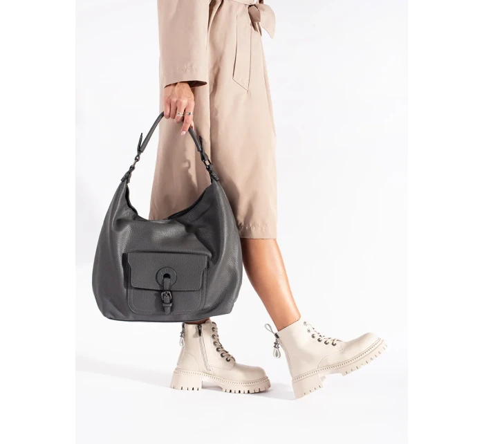 Pohodlné dámské  kotníčkové boty hnědé platforma