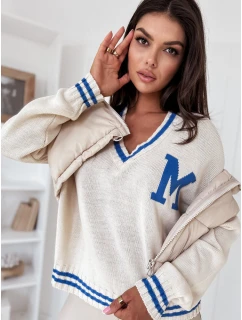 Dámský oversize svetr MIRAGE krémový FashionStreet MY2222