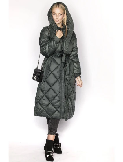 DŁUGA KURTKA PUCHOWA DAMSKA ZIELONA model 21244358 - Ann Gissy