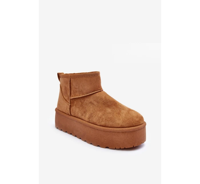 Kůže Sněhule Na Platformě Hnědé Corcoran