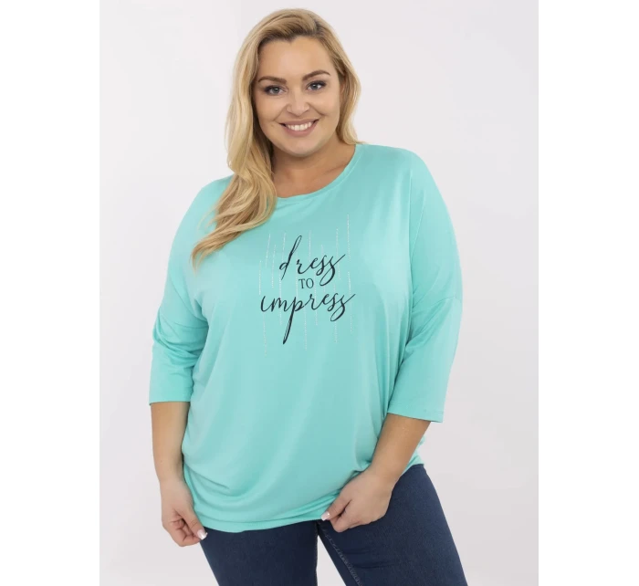 Bluzka RV BZ model 21072683 turkusowy - FPrice Bluzka RV BZ model 21072683 turkusowy - FPrice