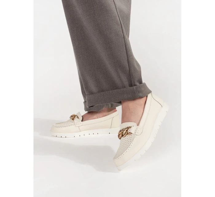 Stylové Jasnobeżowy mokasíny dámské platforma Stylové Jasnobeżowy mokasíny dámské platforma