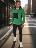 Pánská tmavě zelená mikina s kapucí FashionStreet BX5910
