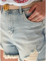 Dámské džínové šortky se zirkony LIKE A STAR modré FashionStreet SY0487