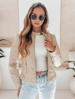 Dámská kožená bunda ROCKMISS beige FashionStreet TY5215