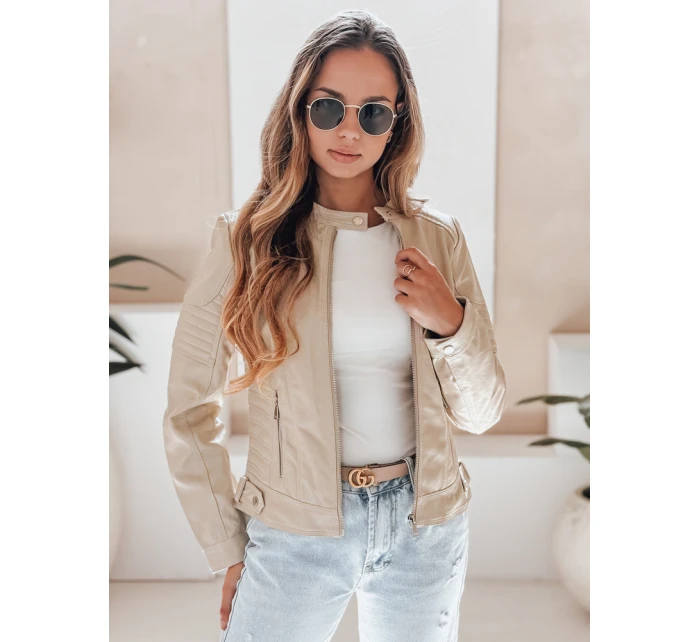 Dámská kožená bunda beige Dstreet model 21991902 - FashionStreet