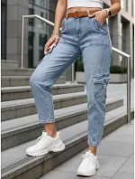Jeansy damskie fit z cargo niebieskie model 22047094 - FashionStreet