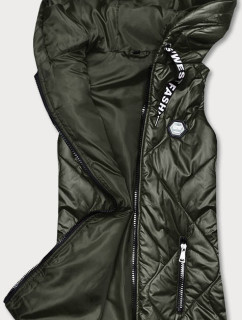 Dámská vesta v khaki barvě s kapucí (B0129-11)