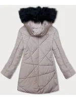 Dámská zimní bunda v barvě s kožešinou model 21246627 - MELYA MELODY Dámská zimní bunda v barvě s kožešinou model 21246627 - MELYA MELODY