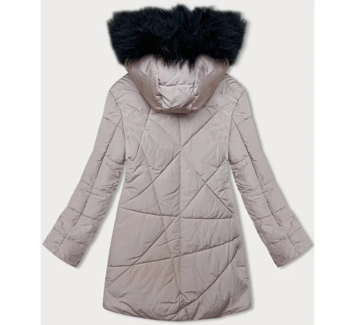 Dámská zimní bunda v barvě s kožešinou model 21246627 - MELYA MELODY Dámská zimní bunda v barvě s kožešinou model 21246627 - MELYA MELODY