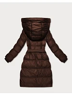 Čokoládová prošívaná zimní bunda J Style s páskem (5M3253-158) Čokoládová prošívaná zimní bunda J Style s páskem (5M3253-158)