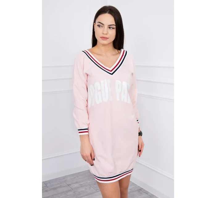 Šaty s výstřihem Paris powder pink Šaty s výstřihem Paris powder pink