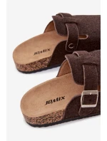 Pánské pantofle s přezkou čokoládové model 21794104 - Boto