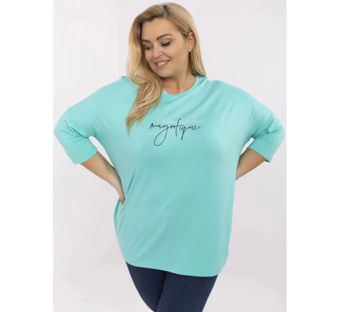 Bluzka RV BZ model 21072619 turkusowy - FPrice Bluzka RV BZ model 21072619 turkusowy - FPrice