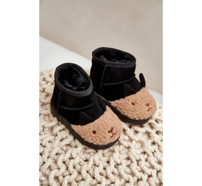 Zateplené Dětské Kotníkové Sněhule Lamy Černé Esandira