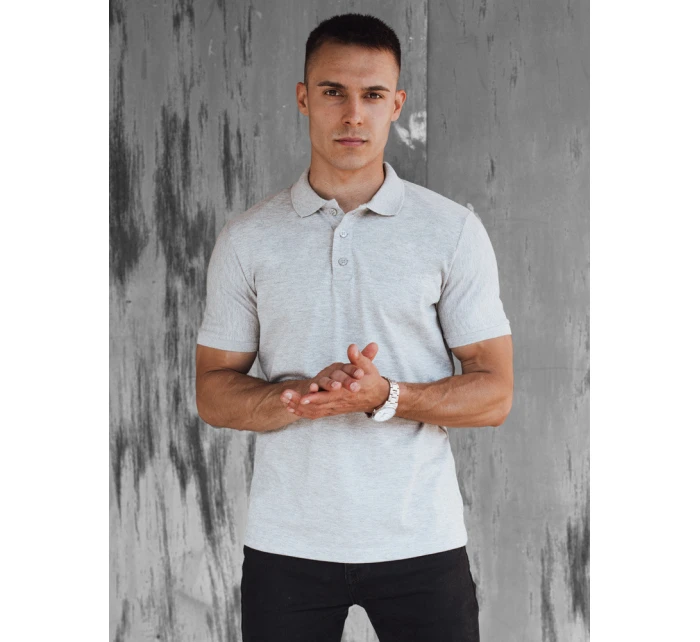 Pánská světle šedá polokošile Dstreet PX0597 Pánská světle šedá polokošile Dstreet PX0597