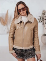 Dámská kožená bunda s ovčí kůží khaki Dstreet model 21982039 - FashionStreet