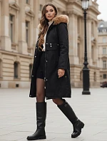Dámská zimní bunda parka s kožešinou černá FashionStreet TY5110